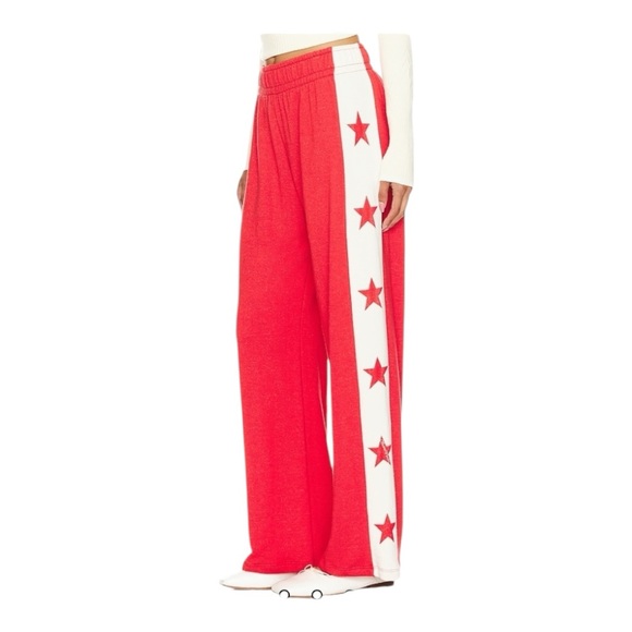 Lauren Moshi Tawny Track Pant in Red & Bone  Size Small - Picture 2 of 9